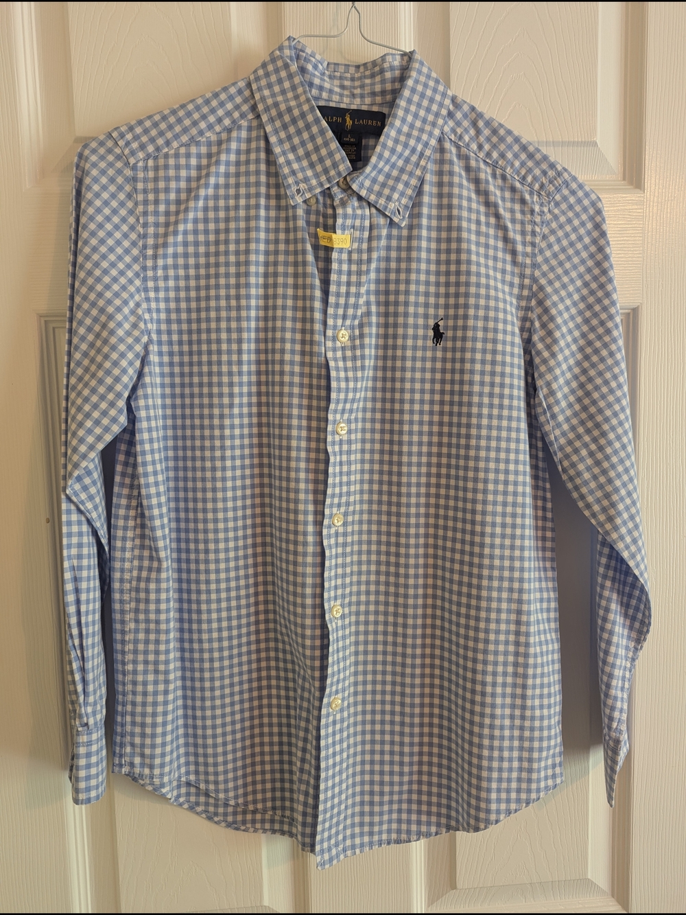 Polo by Ralph Lauren Light Blue and White Gingham Button-Down Shirt